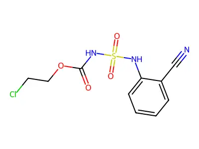 Carbamic acid, (((2-cyanophenyl)amino)sulfonyl)-, 2-chloroethyl ester structure