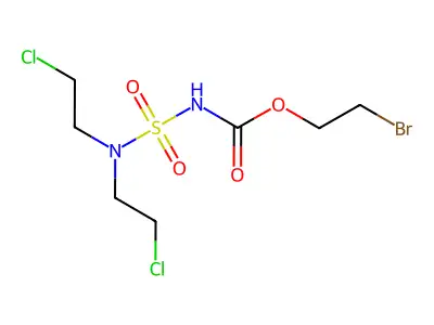Carbamic acid, ((bis(2-chloroethyl)amino)sulfonyl)-, 2-bromoethyl ester structure