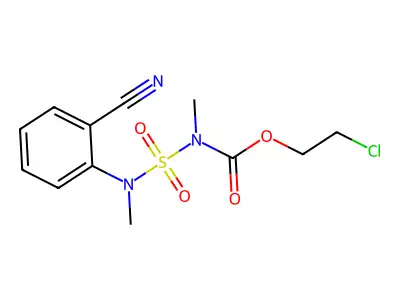 2-Chloroethyl (((2-cyanophenyl)methylamino)sulfonyl)methylcarbamate structure