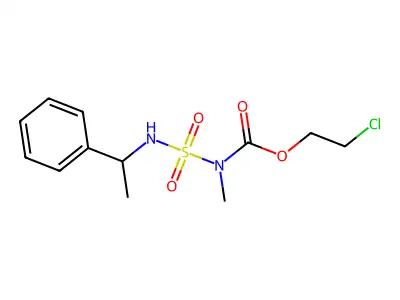 Carbamic acid, methyl(((1-phenylethyl)amino)sulfonyl)-, 2-chloroethyl ester structure