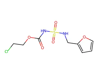 Carbamic acid, (((2-furanylmethyl)amino)sulfonyl)-, 2-chloroethyl ester structure