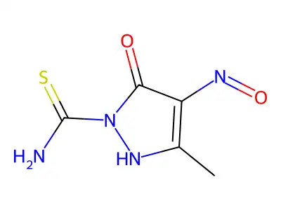Pyrazole-1-carbothioamide, 4-hydroxyimino-3-methyl-5-oxo-4,5-dihydro- structure