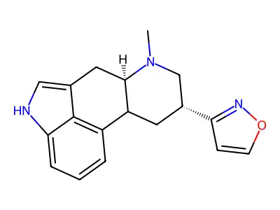6-Methyl-8-(1,2-oxazol-3-yl)ergoline structure