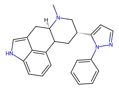 Ergoline, 6-methyl-8-(1-phenyl-1H-pyrazol-5-yl)-, (8-beta)- structure