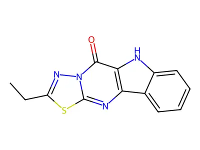 1,3,4-Thiadiazolo(3',2':1,2)pyrimido(5,4-b)indol-5(6H)-one, 2-ethyl- structure