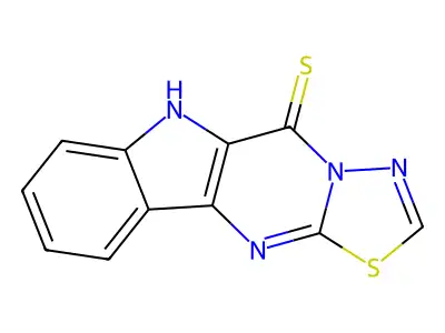 1,3,4-Thiadiazolo(3',2':1,2)pyrimido(5,4-b)indole-5(6H)-thione structure