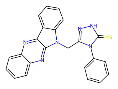 1H-1,3,4-Triazole-2-thiol, 5-((6H-indolo(2,3-b)quinoxalin-6-yl)methyl)-1-phenyl- structure