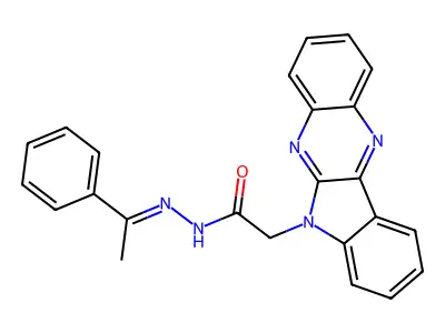 2-indolo[3,2-b]quinoxalin-6-yl-N-(1-phenylethylideneamino)acetamide structure