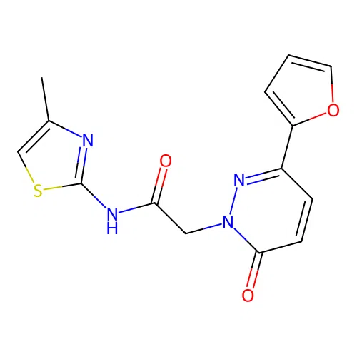 2-(3-(furan-2-yl)-6-oxopyridazin-1(6H)-yl)-N-(4-methylthiazol-2-yl)acetamide structure