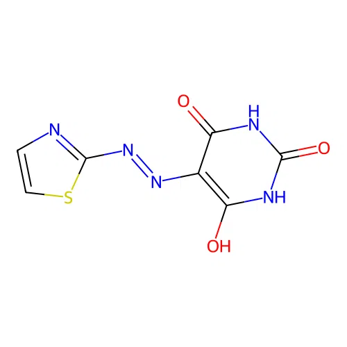Hexahydropyrimidine-2,4,6-trione, 5-(2-thiazolylhydrazono)- structure