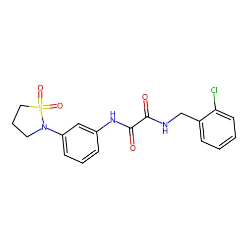N1-(2-chlorobenzyl)-N2-(3-(1,1-dioxidoisothiazolidin-2-yl)phenyl)oxalamide structure