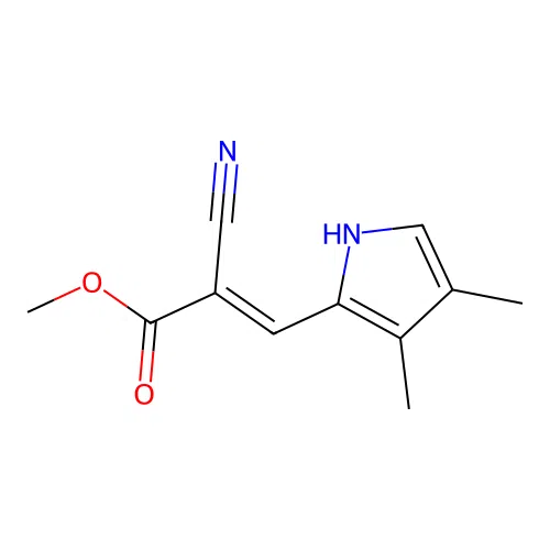 Methyl alpha-cyano-3,4-dimethyl-2-pyrroleacrylate structure
