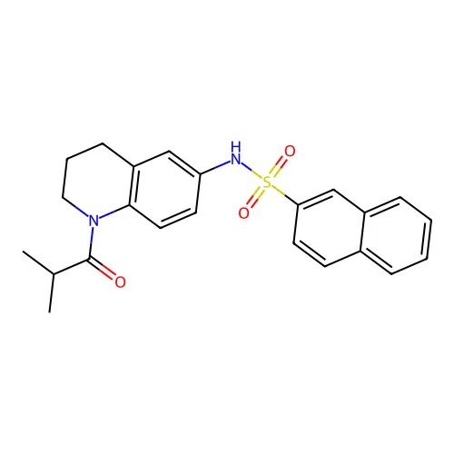 N-(1-isobutyryl-1,2,3,4-tetrahydroquinolin-6-yl)naphthalene-2-sulfonamide structure