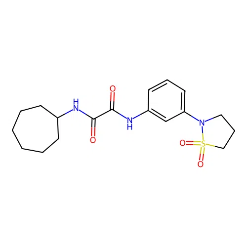 N1-cycloheptyl-N2-(3-(1,1-dioxidoisothiazolidin-2-yl)phenyl)oxalamide structure