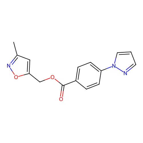 (3-Methyl-5-isoxazolyl)methyl 4-(1H-pyrazol-1-yl)benzoate structure