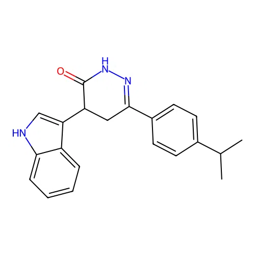 5-(1H-indol-3-yl)-3-(4-propan-2-ylphenyl)-4,5-dihydro-1H-pyridazin-6-one structure