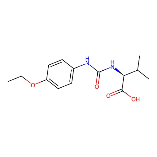 N-[(4-ethoxyphenyl)carbamoyl]-L-valine structure