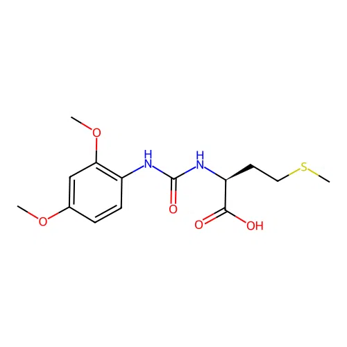 N-[(2,4-dimethoxyphenyl)carbamoyl]-L-methionine structure
