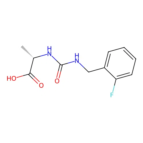 N-[(2-fluorobenzyl)carbamoyl]-L-alanine structure