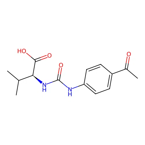 N-[(4-acetylphenyl)carbamoyl]-L-valine structure