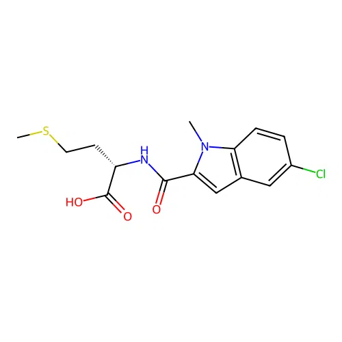 N-[(5-chloro-1-methyl-1H-indol-2-yl)carbonyl]-L-methionine structure