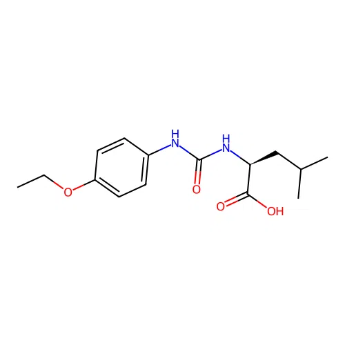 N-[(4-ethoxyphenyl)carbamoyl]-L-leucine structure
