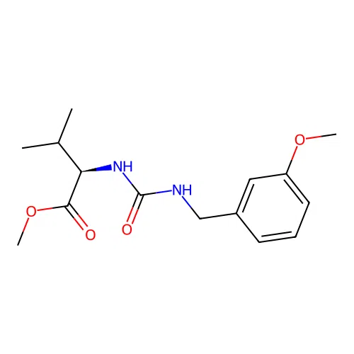 methyl N-[(3-methoxybenzyl)carbamoyl]-D-valinate structure