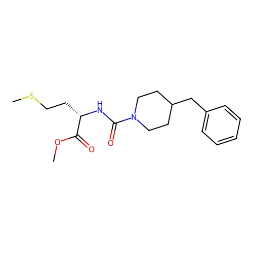 (S)-methyl 2-(4-benzylpiperidine-1-carboxamido)-4-(methylthio)butanoate structure