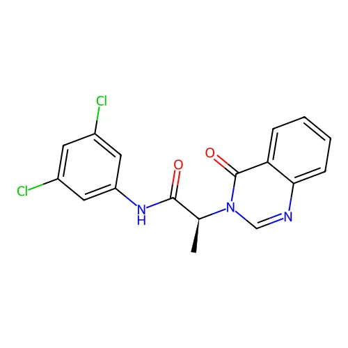 (2S)-N-(3,5-dichlorophenyl)-2-(4-oxoquinazolin-3(4H)-yl)propanamide structure