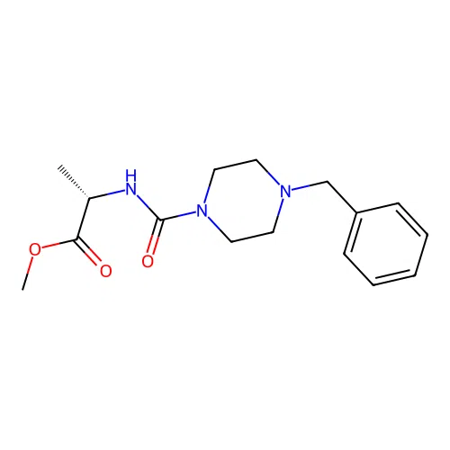 (S)-methyl 2-(4-benzylpiperazine-1-carboxamido)propanoate structure