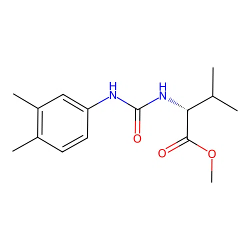 methyl N-[(3,4-dimethylphenyl)carbamoyl]-D-valinate structure