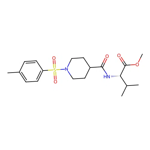(S)-methyl 3-methyl-2-(1-tosylpiperidine-4-carboxamido)butanoate structure