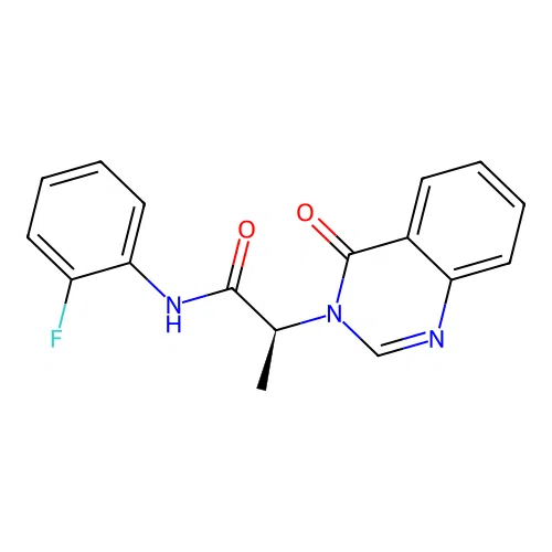 (S)-N-(2-fluorophenyl)-2-(4-oxoquinazolin-3(4H)-yl)propanamide structure