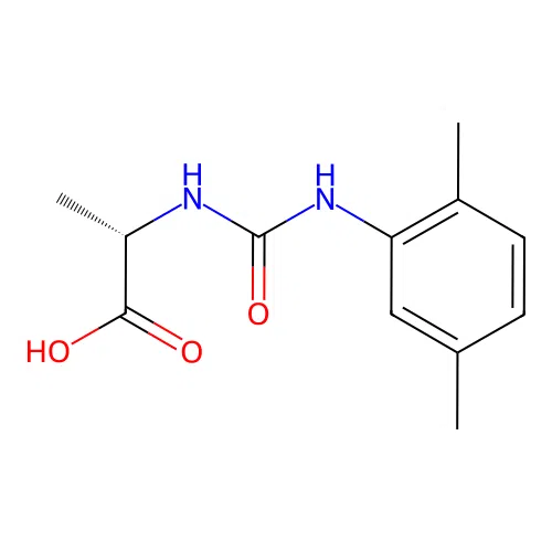N-[(2,5-dimethylphenyl)carbamoyl]-L-alanine structure
