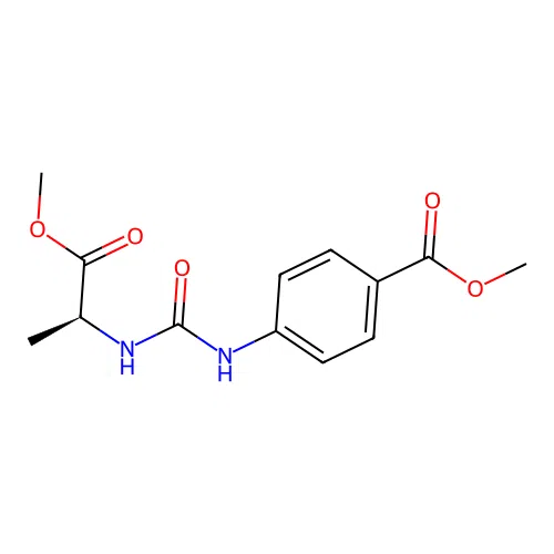 methyl 4-({[(2S)-1-methoxy-1-oxopropan-2-yl]carbamoyl}amino)benzoate structure