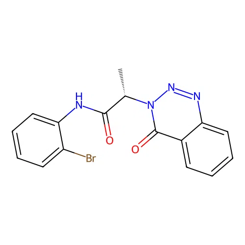 (2S)-N-(2-bromophenyl)-2-(4-oxo-1,2,3-benzotriazin-3(4H)-yl)propanamide structure