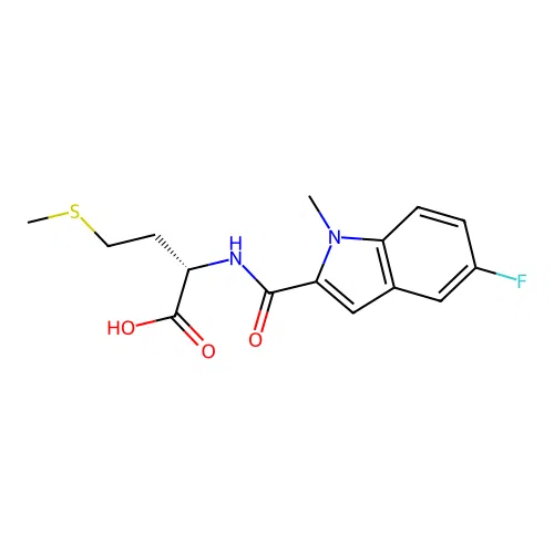 N-[(5-fluoro-1-methyl-1H-indol-2-yl)carbonyl]-L-methionine structure