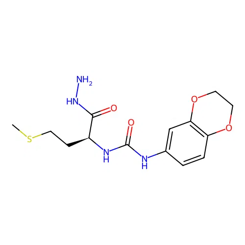 (S)-1-(2,3-dihydrobenzo[b][1,4]dioxin-6-yl)-3-(1-hydrazinyl-4-(methylthio)-1-oxobutan-2-yl)urea structure