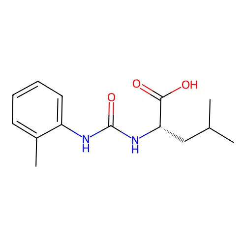 N-[(2-methylphenyl)carbamoyl]-L-leucine structure