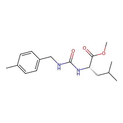 (S)-methyl 4-methyl-2-(3-(4-methylbenzyl)ureido)pentanoate structure