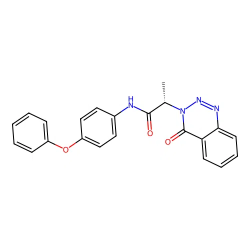 (2S)-2-(4-oxo-1,2,3-benzotriazin-3(4H)-yl)-N-(4-phenoxyphenyl)propanamide structure