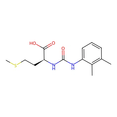 (S)-2-(3-(2,3-dimethylphenyl)ureido)-4-(methylthio)butanoic acid structure
