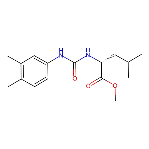 methyl N-[(3,4-dimethylphenyl)carbamoyl]-D-leucinate structure