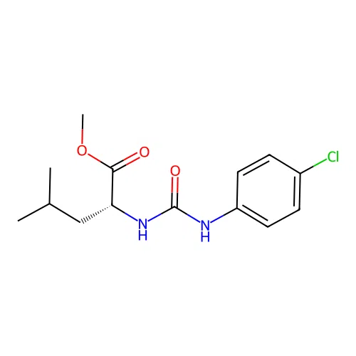 methyl N-[(4-chlorophenyl)carbamoyl]-D-leucinate structure
