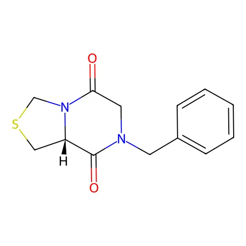 (8aR)-7-benzyltetrahydro[1,3]thiazolo[3,4-a]pyrazine-5,8-dione structure