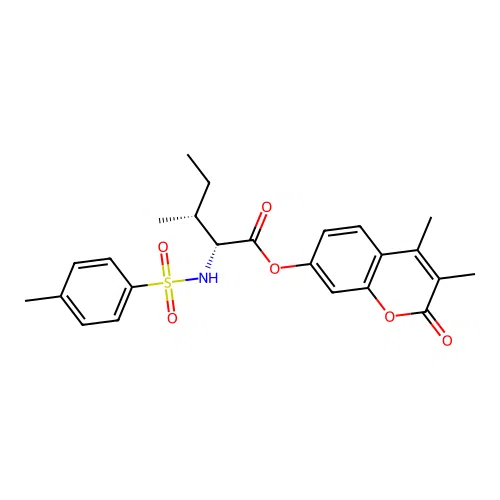 (3,4-dimethyl-2-oxochromen-7-yl) (2R,3R)-3-methyl-2-[(4-methylphenyl)sulfonylamino]pentanoate structure