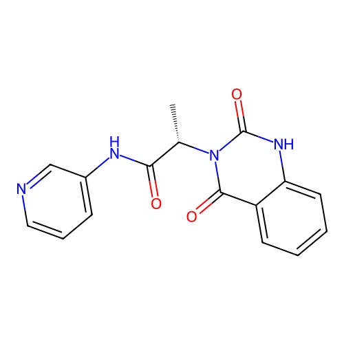 (2S)-2-(2,4-dioxo-1H-quinazolin-3-yl)-N-pyridin-3-ylpropanamide structure