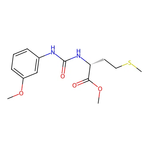 methyl N-[(3-methoxyphenyl)carbamoyl]-D-methioninate structure