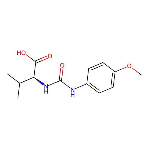 N-[(4-methoxyphenyl)carbamoyl]-L-valine structure