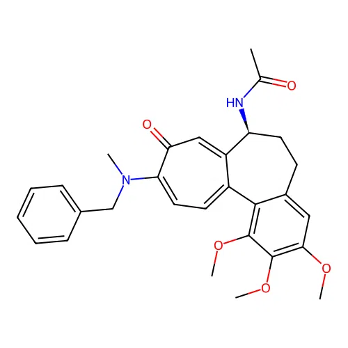 (S)-N-(10-(benzyl(methyl)amino)-1,2,3-trimethoxy-9-oxo-5,6,7,9-tetrahydrobenzo[a]heptalen-7-yl)acetamide structure